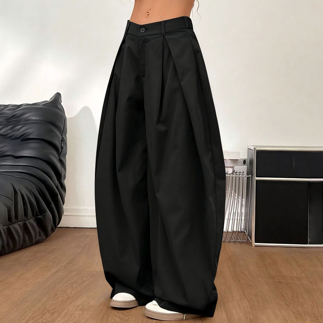 Baggy Pants Women Low Rise Pleated Barrel Cargo Oversized Wide Leg Casual Trousers Streetwear for Travel well-liked