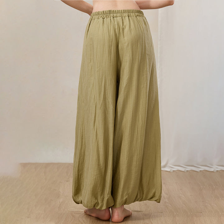 Yoga Harem Pants Women Elastic Waist Casual Yoga Pants Boho Flowy Hippie Trousers for Workout Sports Dance like-minded