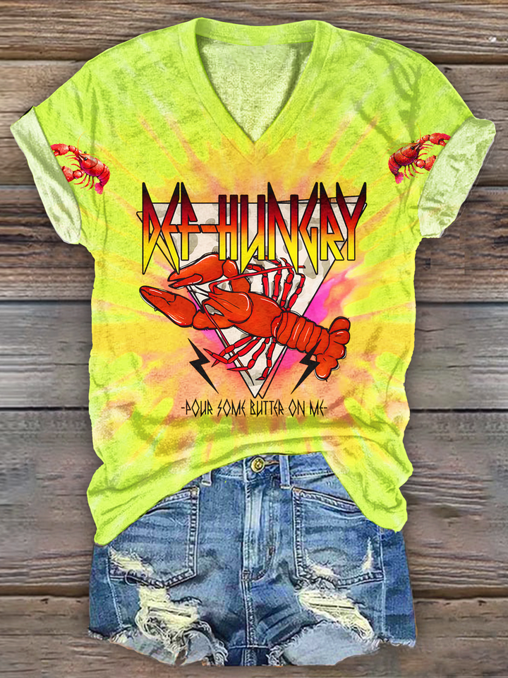 Def-Hungry Pour Some Butter On Me V-neck T-Shirt