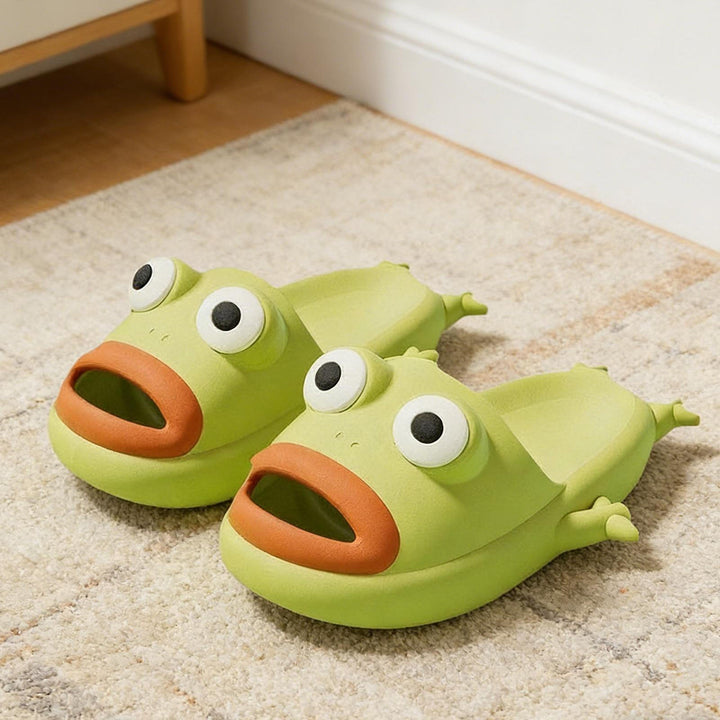 Cute Frog Slippers Non-Slip Funny Animal Slides Summer Couple Slippers for Home Bathroom Indoor Outdoor greater