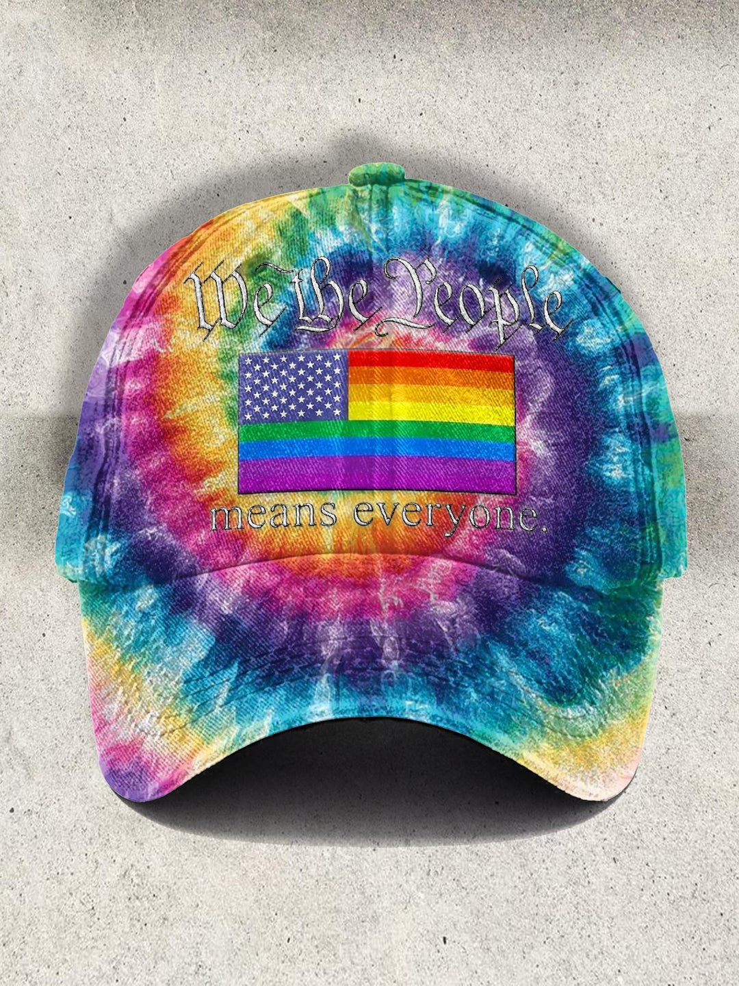 Fashion casual baseball Rainbow USA Flag We The People Tie Dye