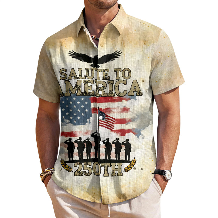 Flag Button Up Shirt Men 250 Years of Freedom Short Sleeve Hawaiian Shirts Summer Tops for Independence Day expert