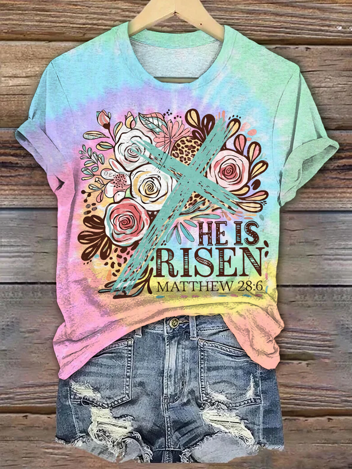 He Is Risen Easte Crew Neck T-shirt