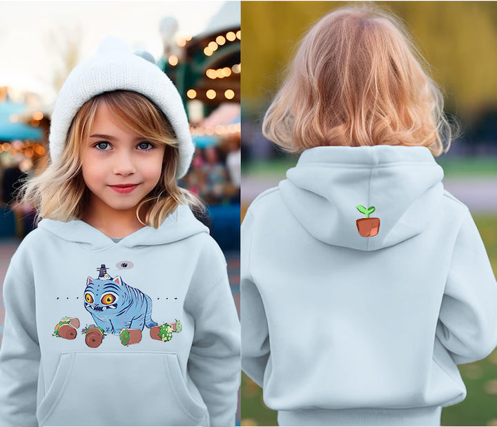 Demon Cat Derpy Children's Hooded Hoodie