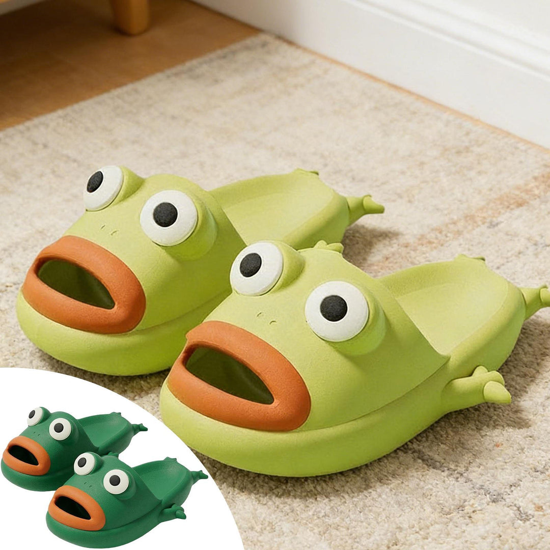 Cute Frog Slippers Non-Slip Funny Animal Slides Summer Couple Slippers for Home Bathroom Indoor Outdoor greater