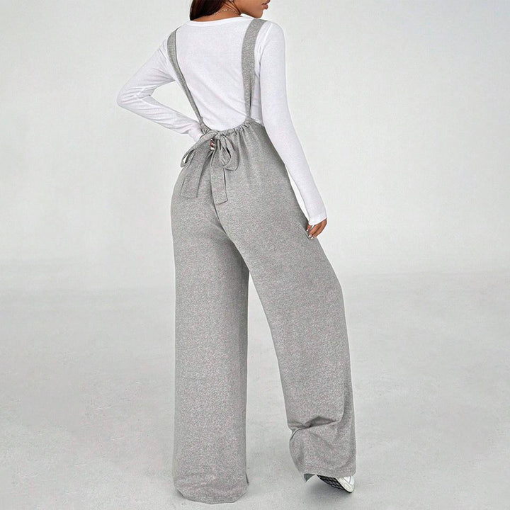 Womens Suspender Pants High Waisted Casual Sleeveless Jumpsuit Baggy Wide Leg Suspender Overalls for Travel classy