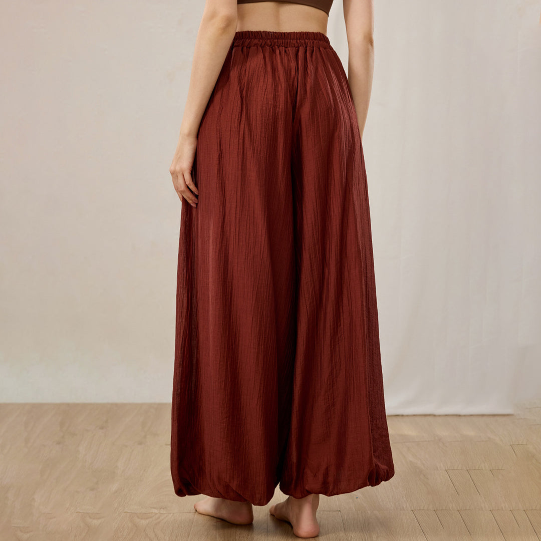 Yoga Harem Pants Women Elastic Waist Casual Yoga Pants Boho Flowy Hippie Trousers for Workout Sports Dance like-minded