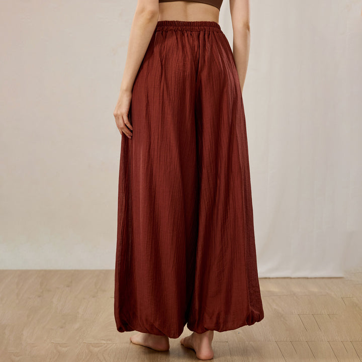 Yoga Harem Pants Women Elastic Waist Casual Yoga Pants Boho Flowy Hippie Trousers for Workout Sports Dance like-minded