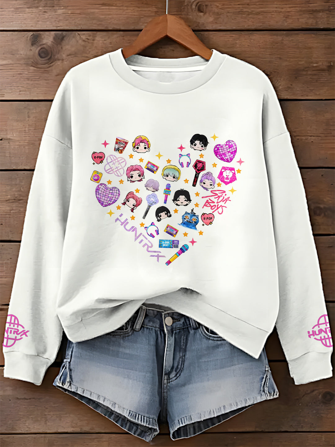Demon Hunters Printed Long Sleeve Casual Top