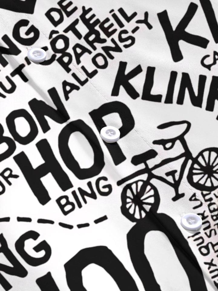 Letter Print Women's Short Sleeve Shirts
