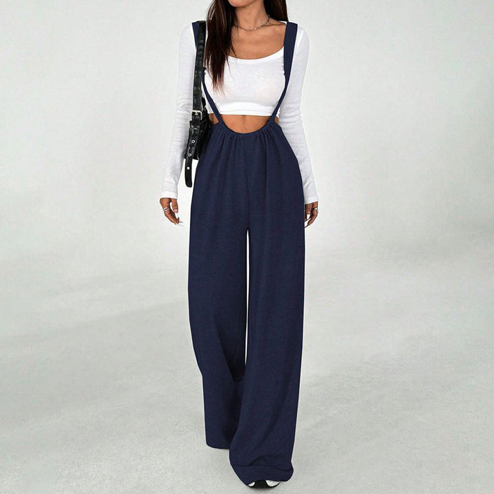 Womens Suspender Pants High Waisted Casual Sleeveless Jumpsuit Baggy Wide Leg Suspender Overalls for Travel classy