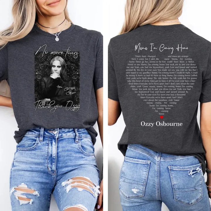 No More Tour Ozzy Osbourne Print Crew Neck T-shirt