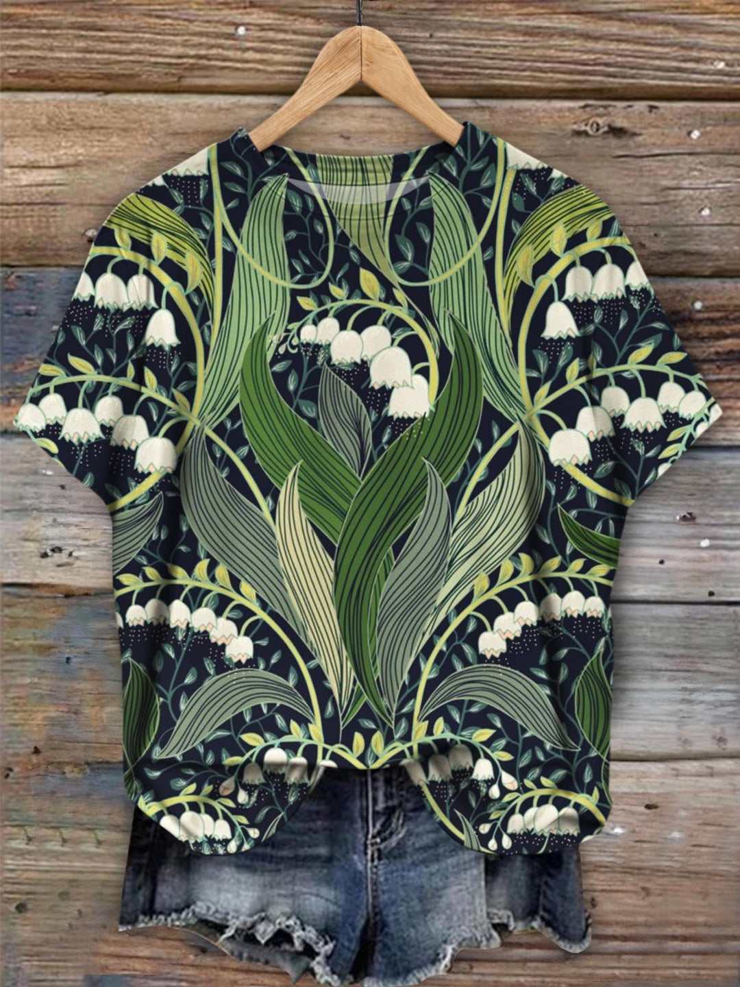 Women's Lily of the Valley Floral Print Casual Top