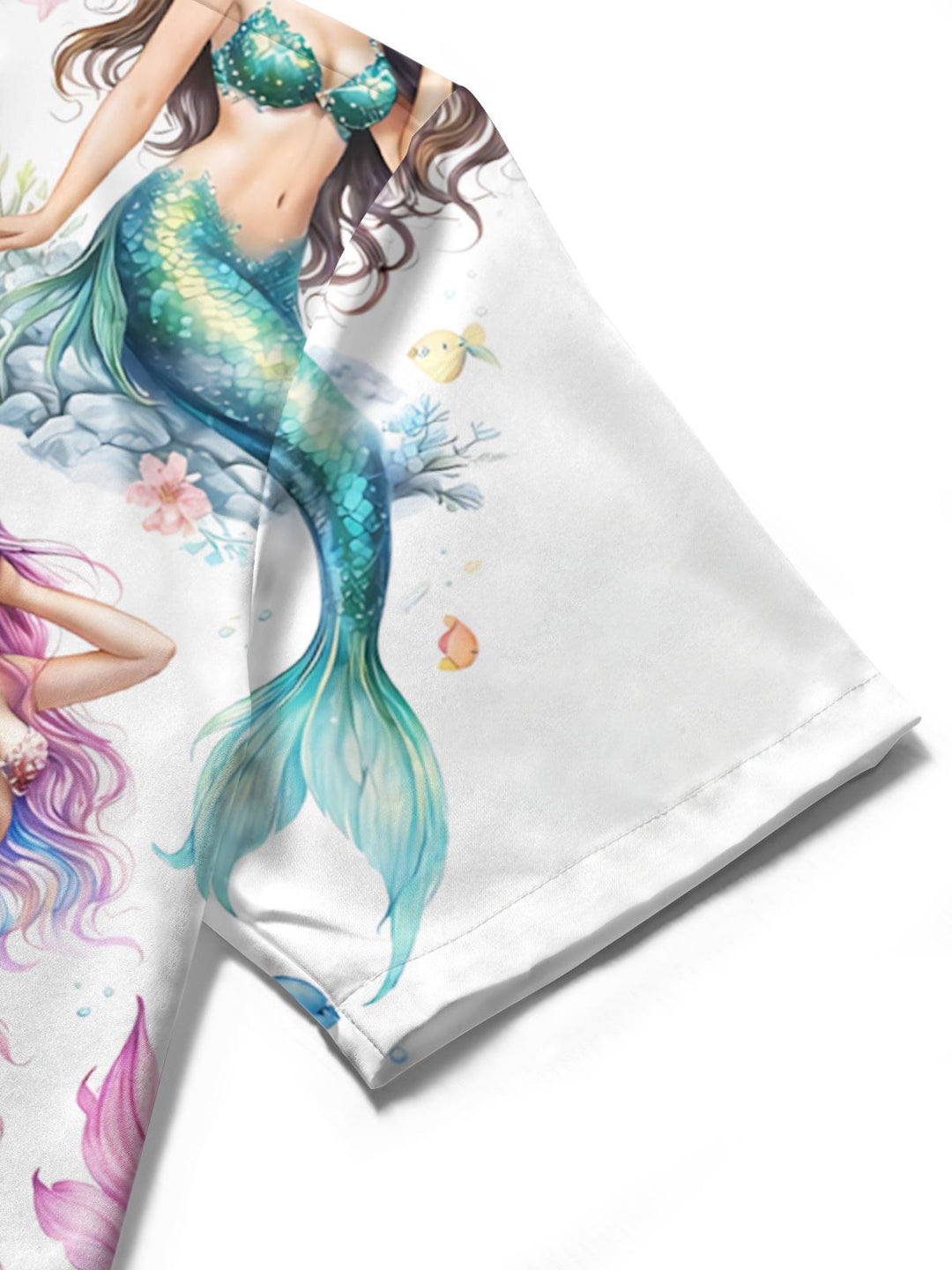 Mermaid Print Women's Short Sleeve Shirts