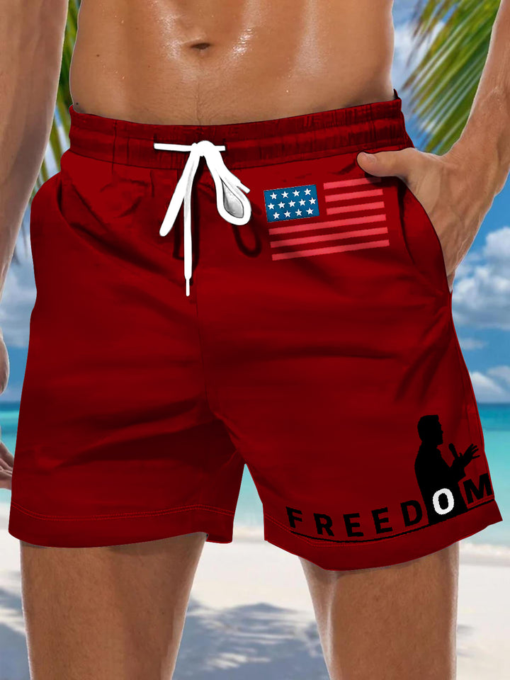 In Memory of Charlie Kirk Men's Print Pocket Shorts