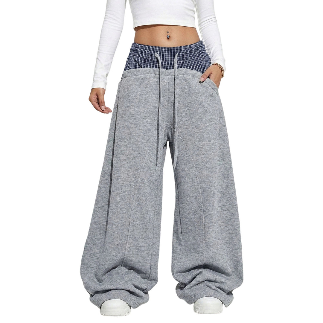 Baggy Sweatpants Women High Waisted Long Barrel Trousers Joggers With Drawstring Elastic Waist for Dating admired