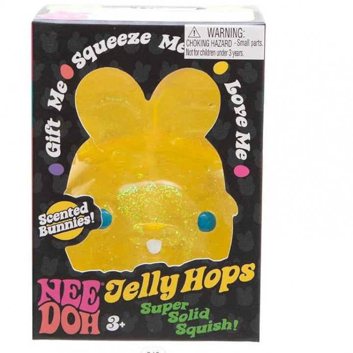 NeeDoh Jelly Hops Scented Bunnies Assorted Colours - Soft Squeezable Texture, Sparkly Finish, Sweet Jellybean Aroma, Tactile Sensory Fun