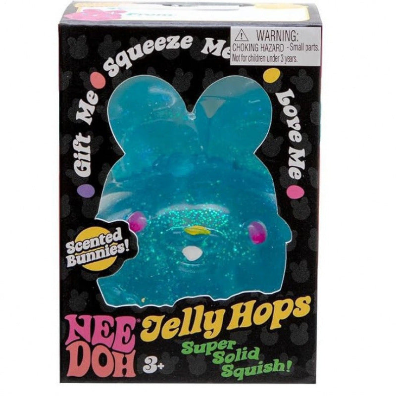NeeDoh Jelly Hops Scented Bunnies Assorted Colours - Soft Squeezable Texture, Sparkly Finish, Sweet Jellybean Aroma, Tactile Sensory Fun