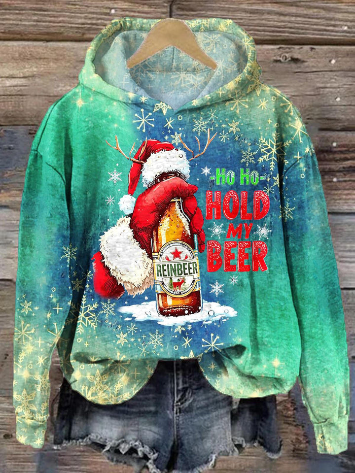 Christmas Fun Print Long Sleeve Printed Hoodie