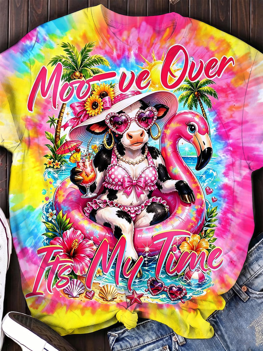 Moo-ve Over It's My Time Women's Short Sleeve Crew Neck T-shirt