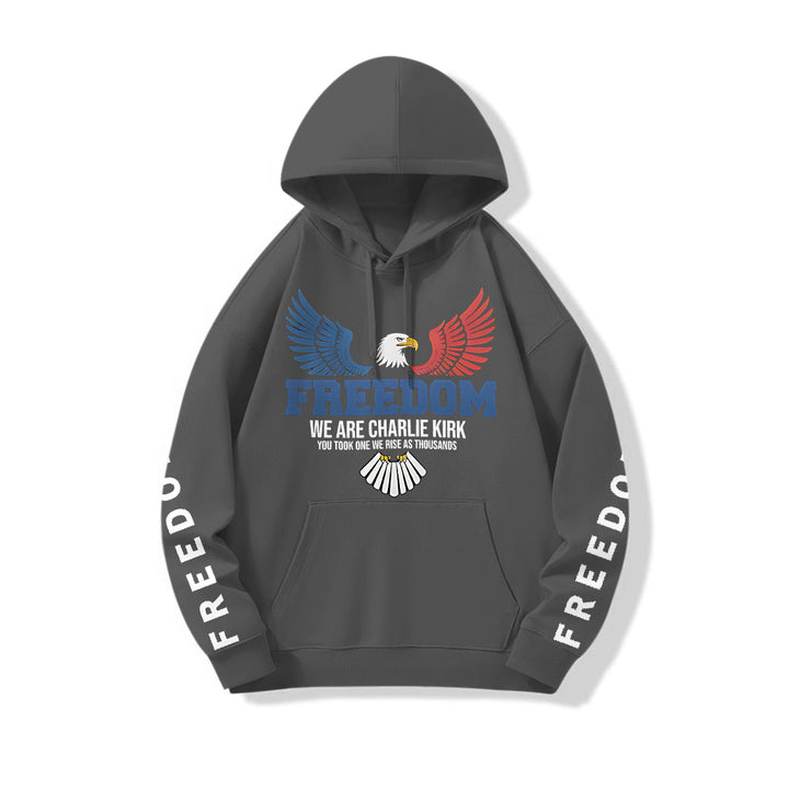 Call for Freedom Loose Fit Hooded Sweatshirt With Pockets