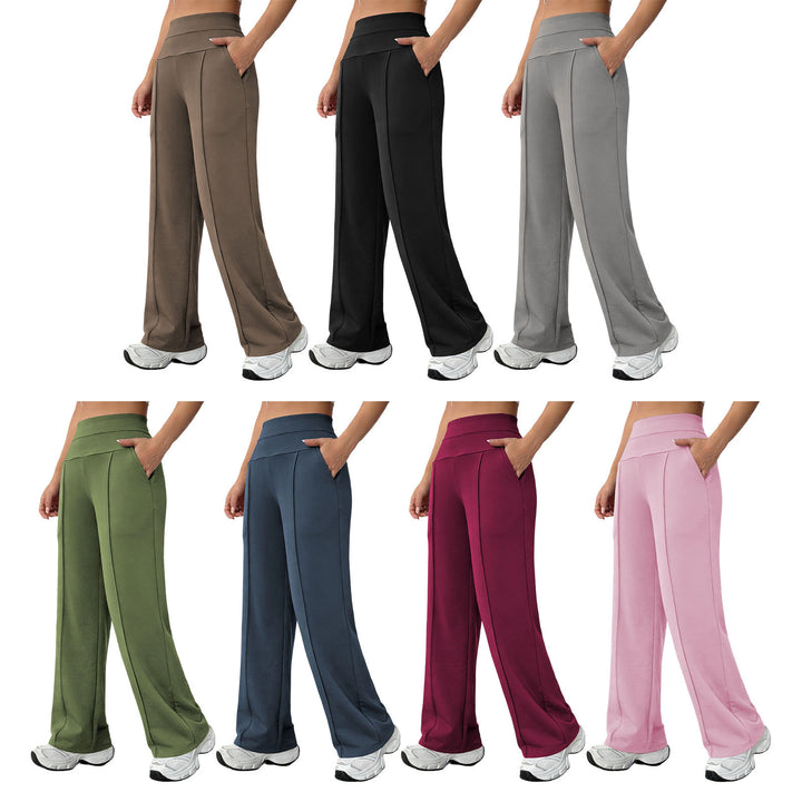 Yoga Pants Straight Leg for Women High Waist Workout Pants With Pockets Stretch Casual Sweatpants for Leisure brilliant