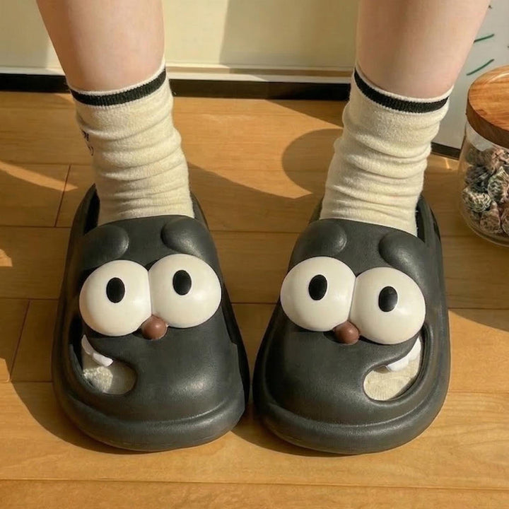 Animal Slippers for Women Closed Toe Cartoon Dog Slippers Casual Thick Sole Indoor Slides for Home Bedroom heathly