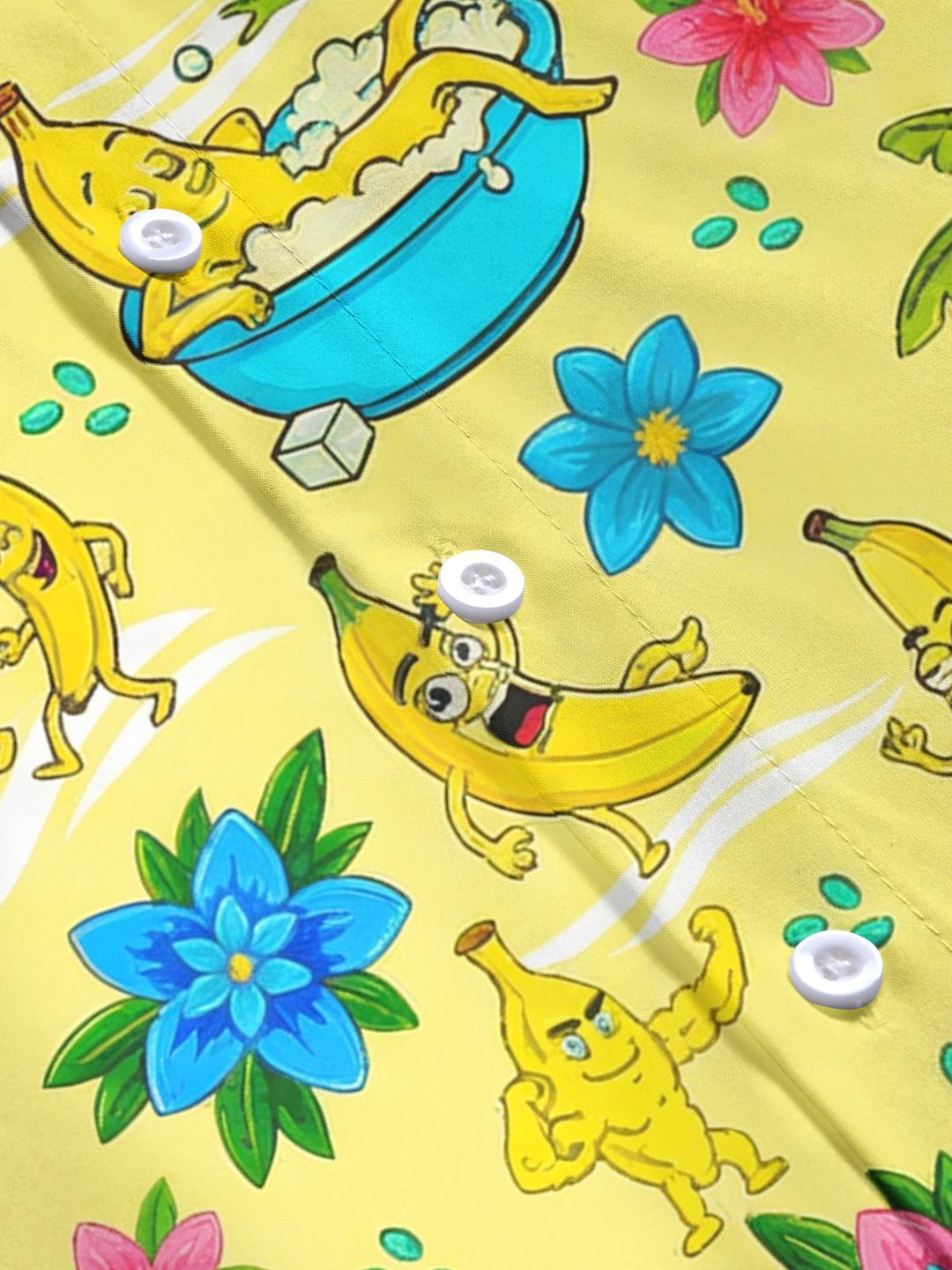 Banana Hawaiian Print Women's Short Sleeve Shirts