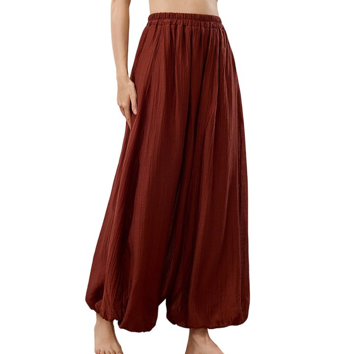 Yoga Harem Pants Women Elastic Waist Casual Yoga Pants Boho Flowy Hippie Trousers for Workout Sports Dance like-minded