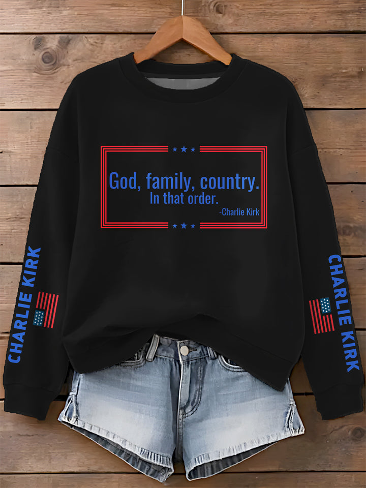 Freedom Printed Long Sleeve Casual Top