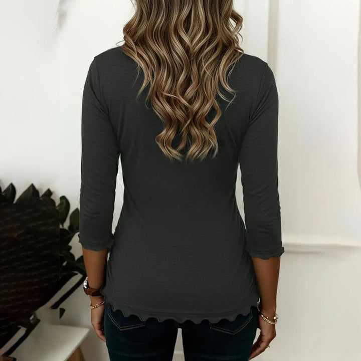 3/4 Sleeve Shirts for Women Wrap V Neck Trendy Ruched Tops 3/4 Sleeve Work Blouses for Travel Dating Vacation amiable