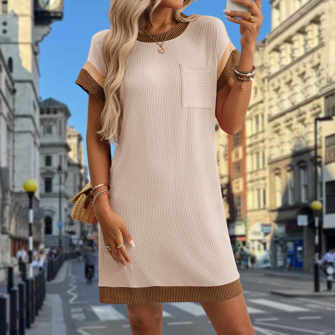 Womens Tshirt Dress Round Neck Casual Summer Ribbed Knit Tunic Tshirt Fashion Dresses for Daily Wear Work adorable