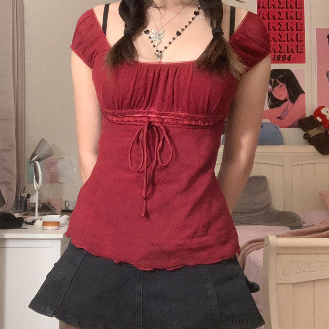 Off The Shoulder Shirts for Women Lace Trim Bow Dressy Casual Blouses Sexy Going Out Shirts for Going Out method