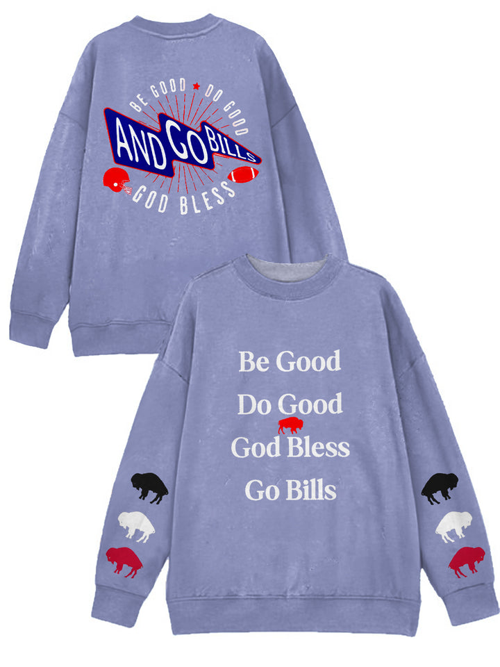 Be Good Do Good God Bless Front And BackPrinted Long Sleeve Casual Top