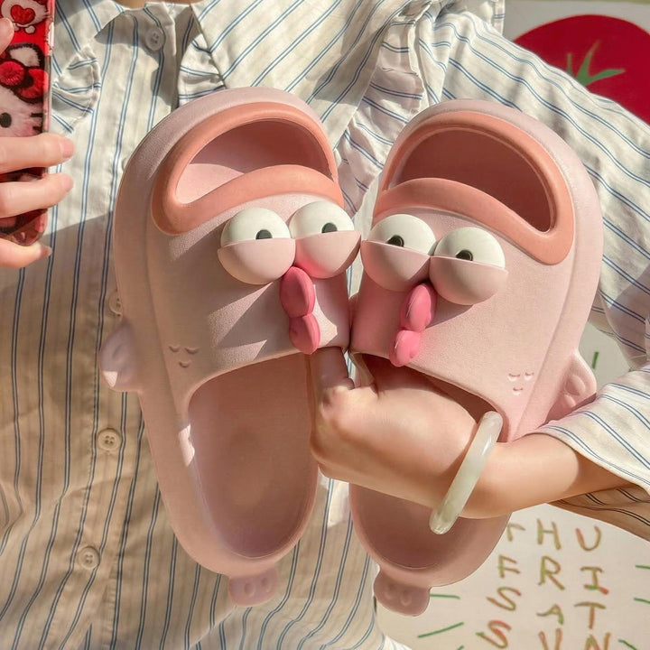 Fish Slippers for Women Open Toe Indoor Funny Animal Slippers Cartoon Anti-Slip Shower Slides for Bedroom ingenious