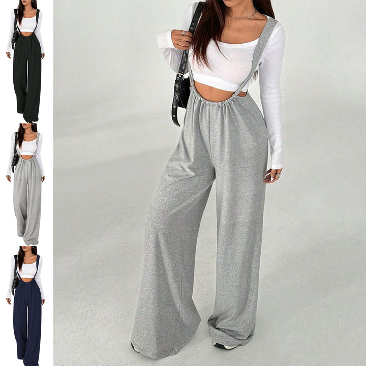 Womens Suspender Pants High Waisted Casual Sleeveless Jumpsuit Baggy Wide Leg Suspender Overalls for Travel classy