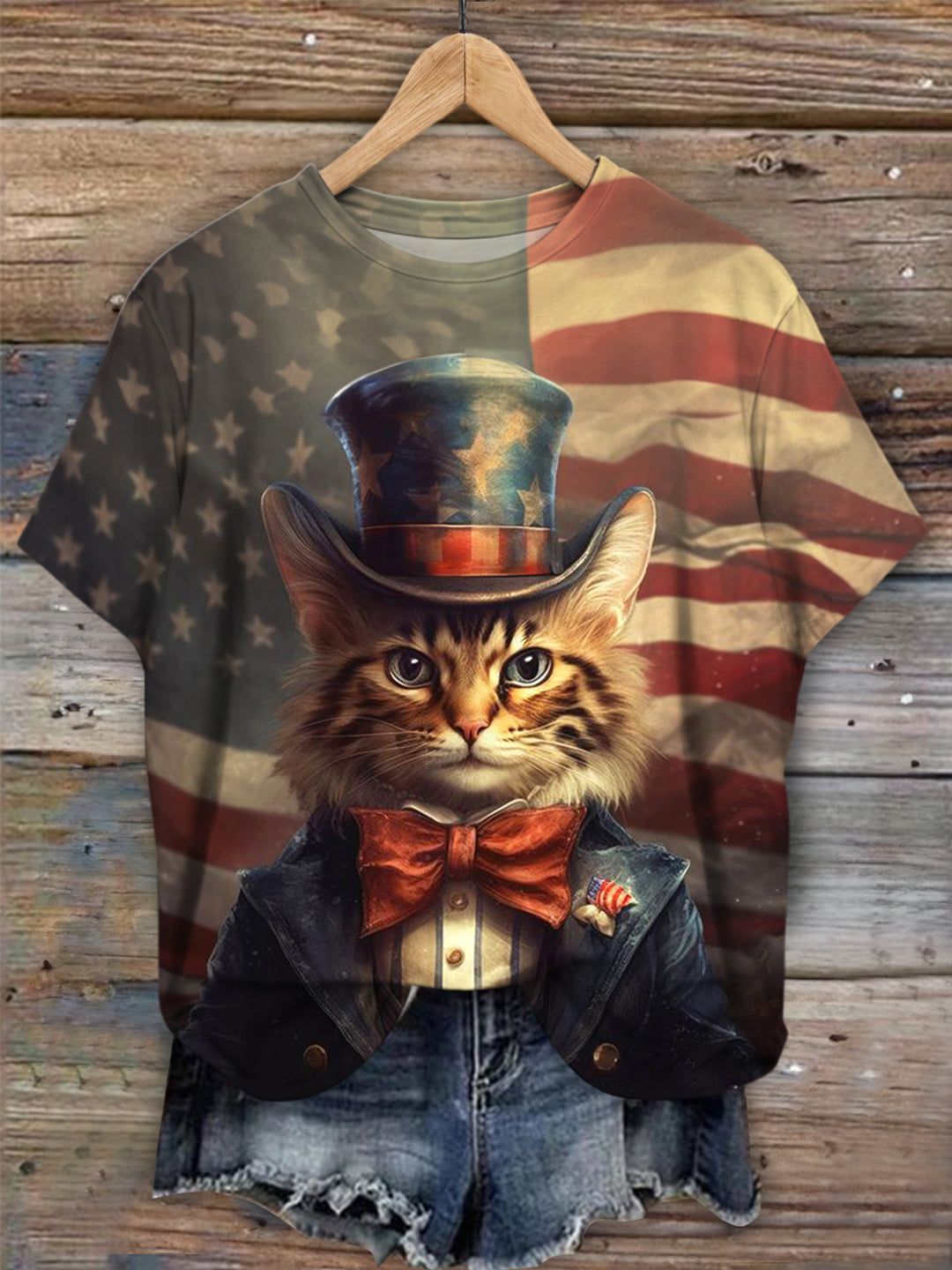 Vintage Count Cat Crew Neck T-shirt