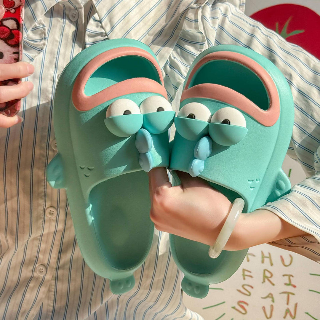 Fish Slippers for Women Open Toe Indoor Funny Animal Slippers Cartoon Anti-Slip Shower Slides for Bedroom ingenious