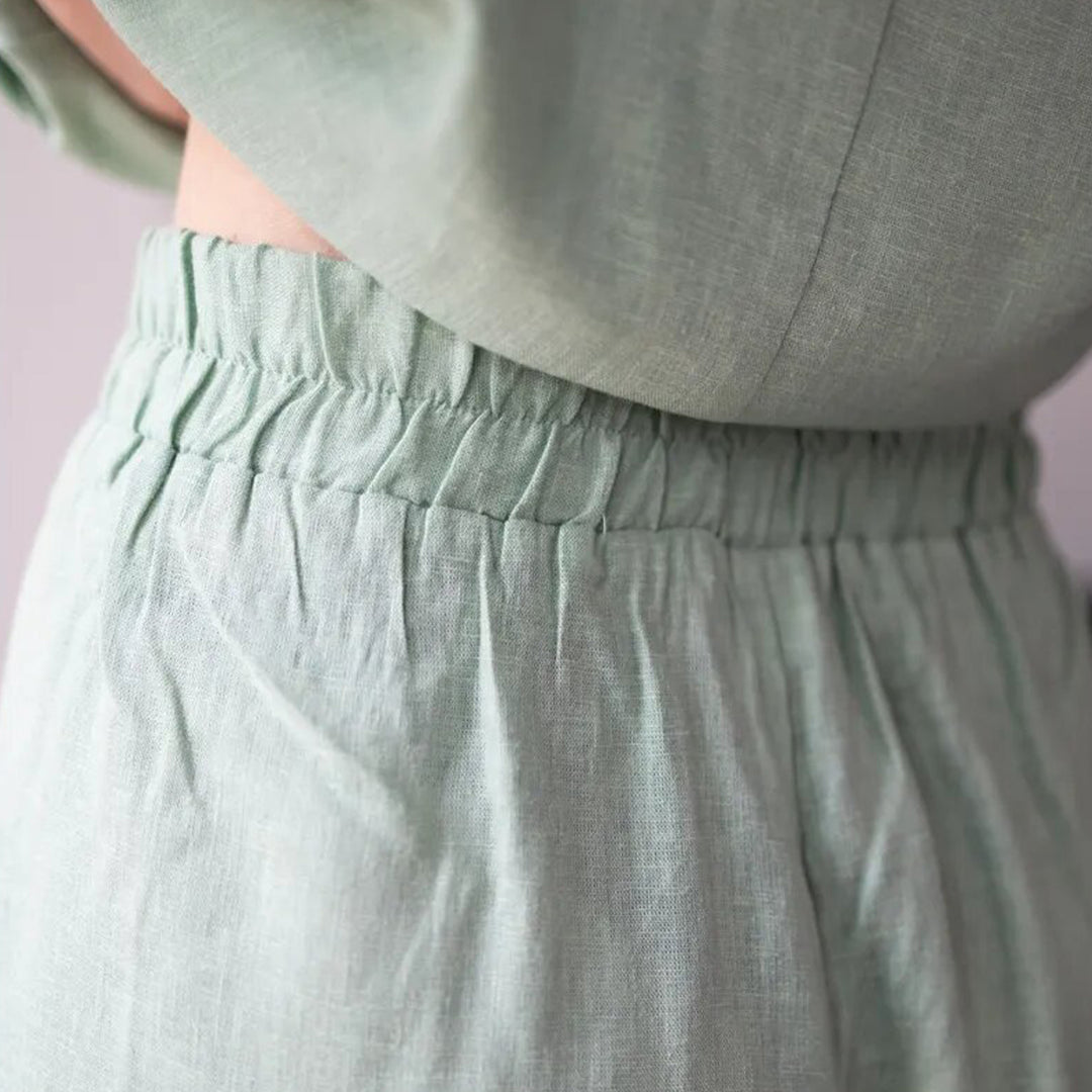 Matching Skirt Set Two Piece Linen 3/4 Sleeve Top with Flowy Skirt Summer Lounge Outfits for Going Out Travel delightful