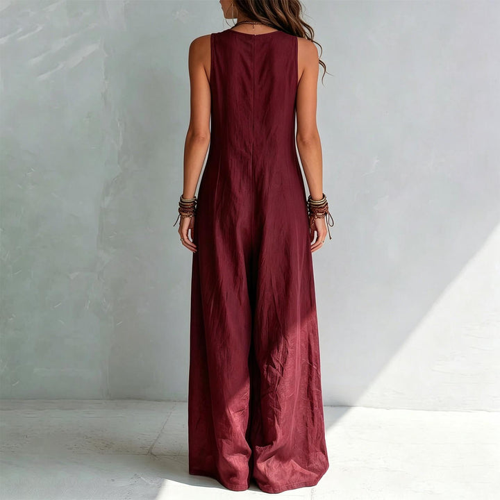 Wide Leg Jumpsuit for Women V Neck Summer Sleeveless Jumpsuits Long Overalls with Pockets for Streetwear gaudily
