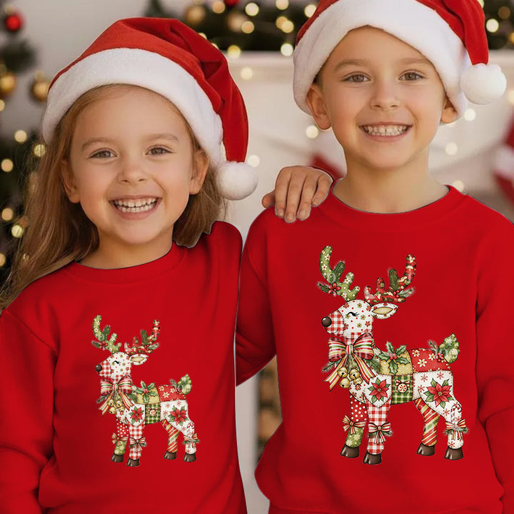 Christmas Elk Children's Crew Neck Sweatshirt