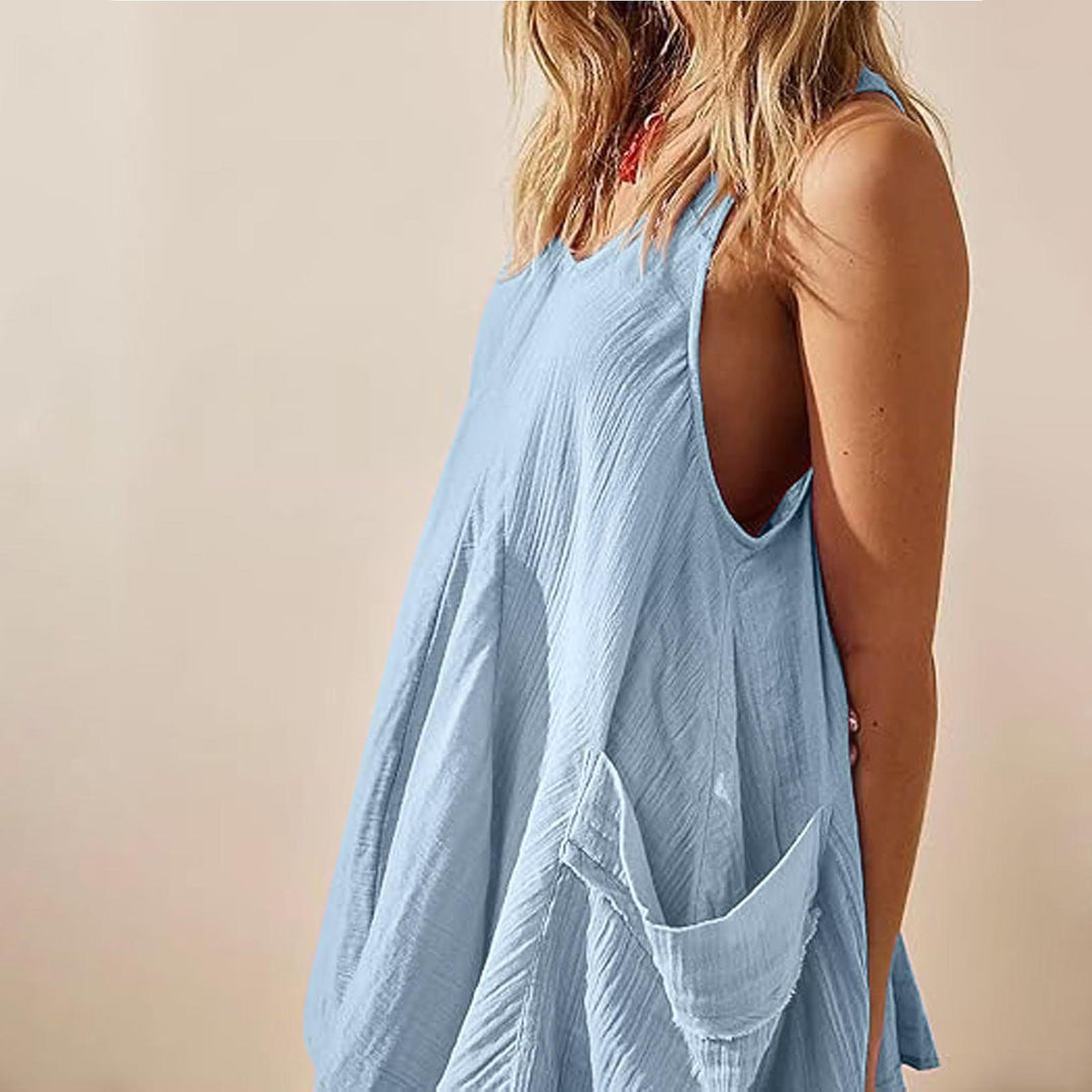 Babydoll Dress for Women Scoop Neck Loose Tank Top Dress Sleeveless Swing Flowy Sundresses for Daily Wear gorgeous