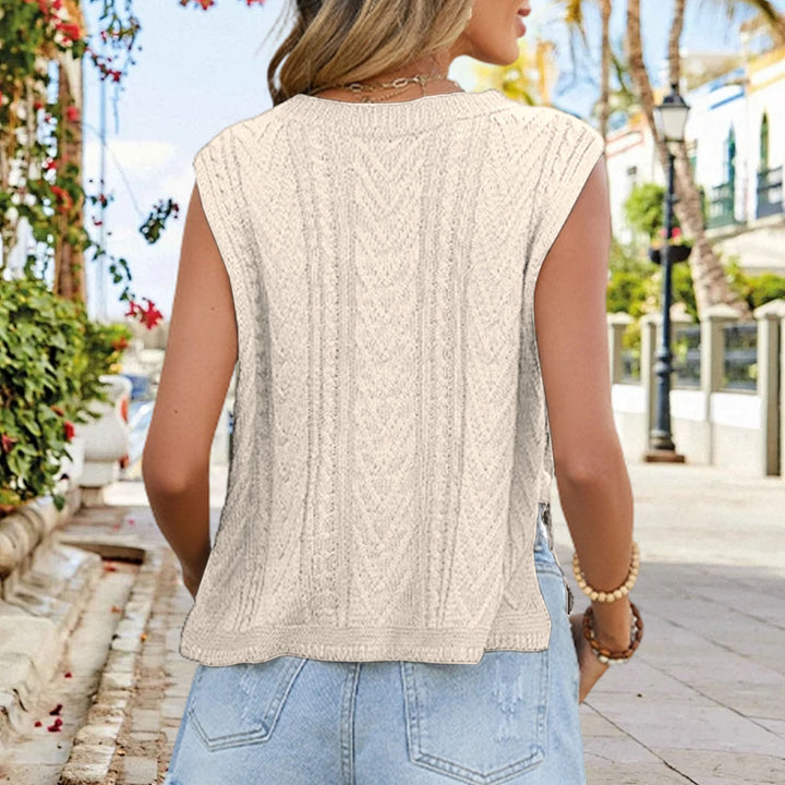Knit Sleeveless Tops for Women Crew Neck Casual Cable Knit Tank Tops Solid Summer Sleeveless Shirt Daily Wear successful