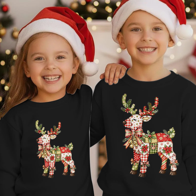 Christmas Elk Children's Crew Neck Sweatshirt