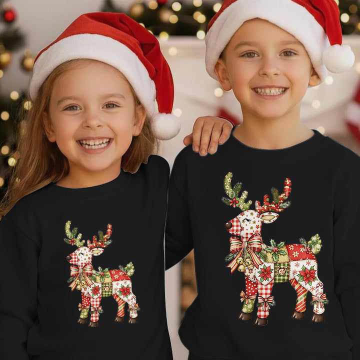 Christmas Elk Children's Crew Neck Sweatshirt