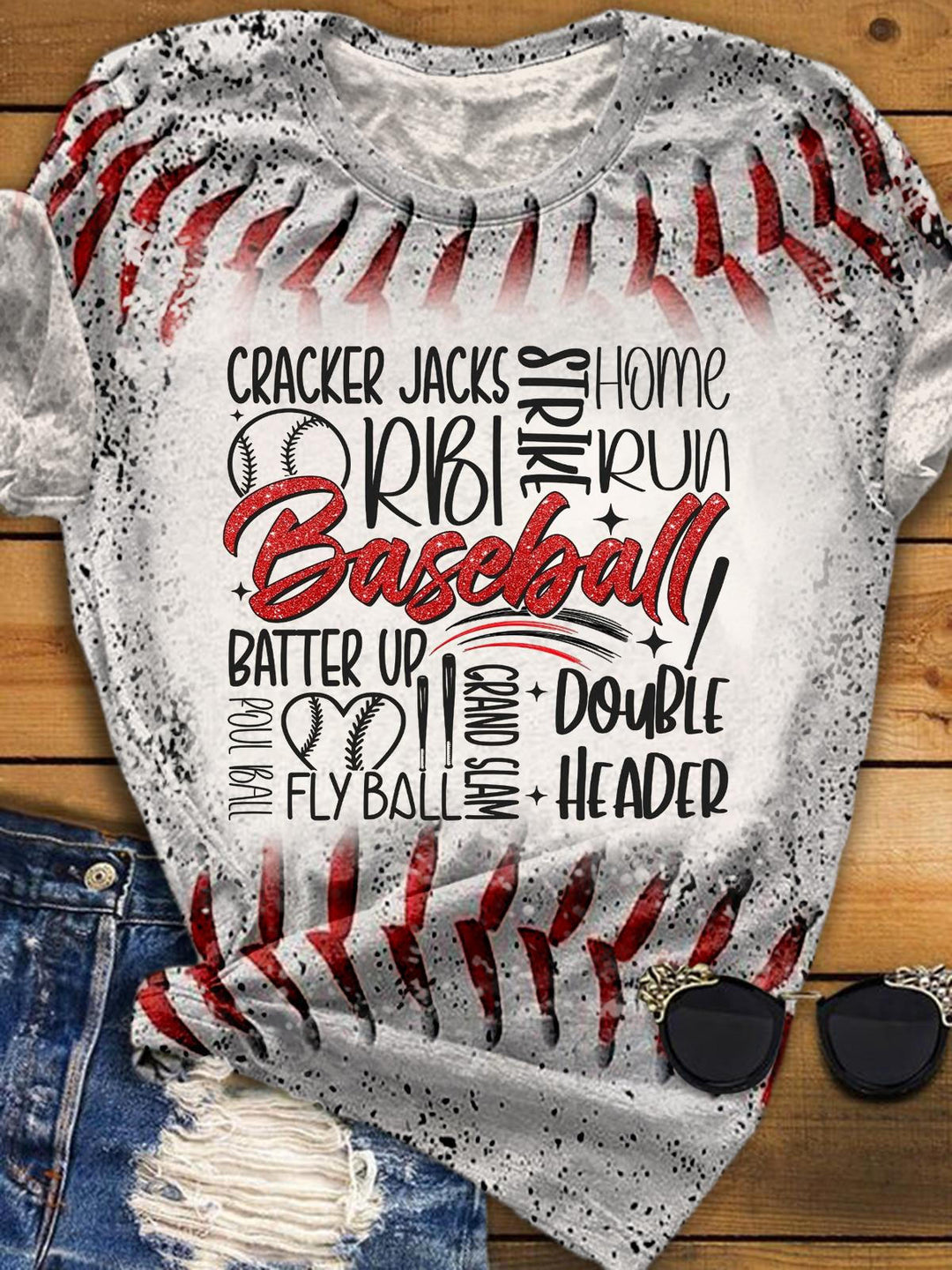 Batter Up Tie Dye Crew Neck T-shirt