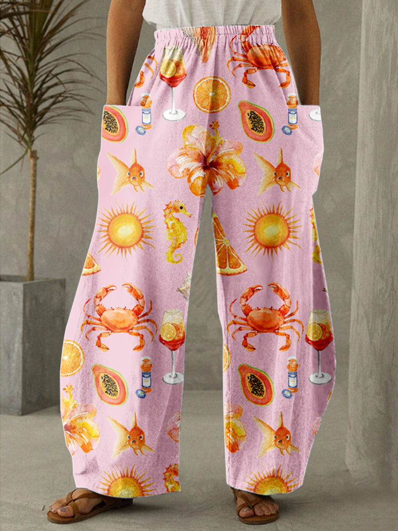 Crawfish Season Print Casual Pants