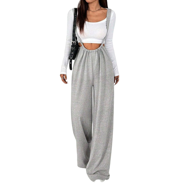 Womens Suspender Pants High Waisted Casual Sleeveless Jumpsuit Baggy Wide Leg Suspender Overalls for Travel classy