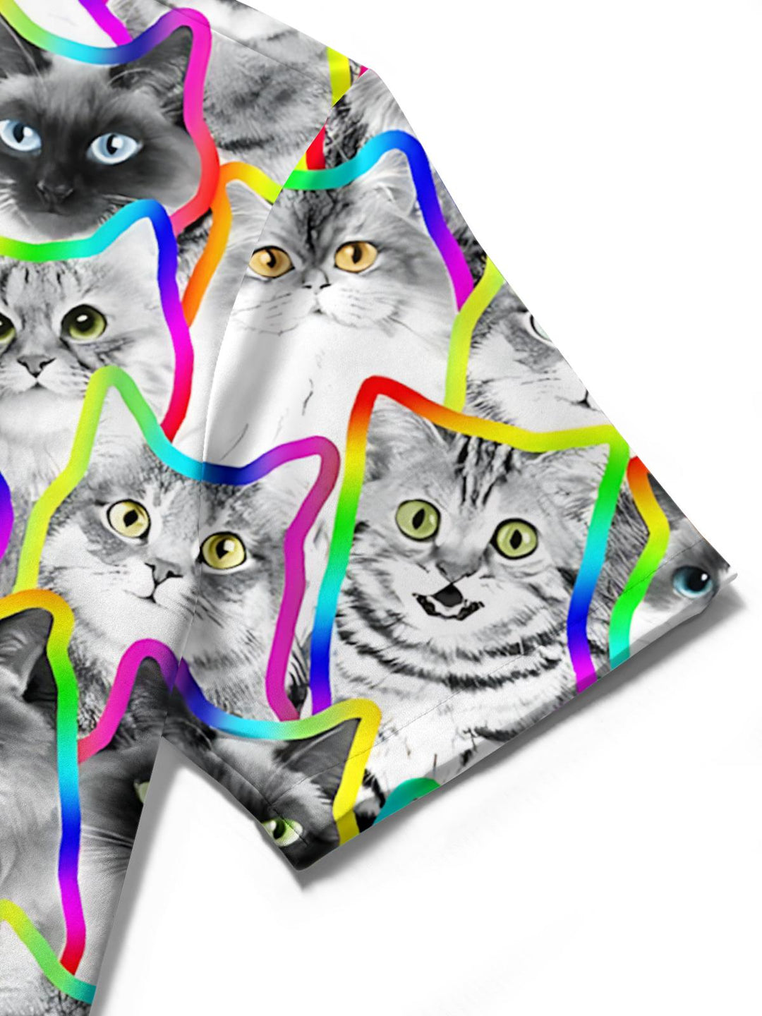 Cat Print Women's Short Sleeve Shirts