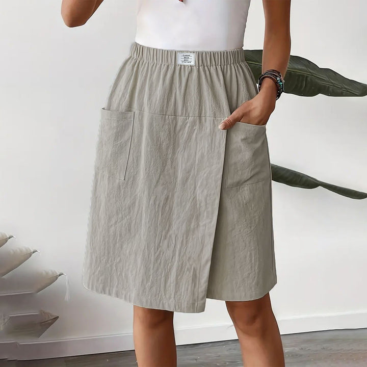 Womens Skorts with Pockets Wrap Summer Casual Bermuda Shorts Elastic Waist Wide Leg Skorts for Running Sports regular